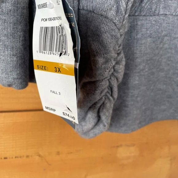 Democracy Women's Sweater with Button Accents and Side Ruching. Plus Size 3X - Picture 9 of 13